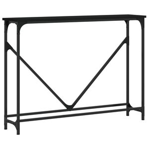 vidaXL Mesa consola 102x22,5x75 cm derivados de madeira preto