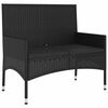vidaXL 6 pcs conjunto lounge de jardim c/ almofad&otilde;es vime PE preto
