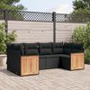 vidaXL 6 pcs conjunto sof&aacute;s de jardim c/ almofad&otilde;es vime PE preto