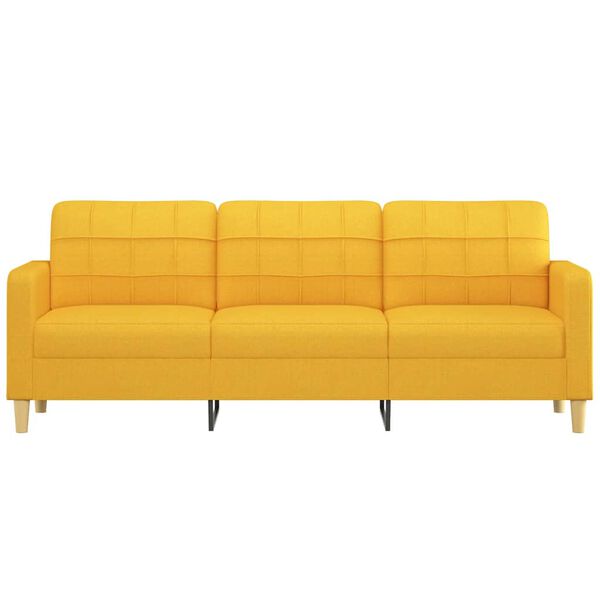 vidaXL Sof&aacute; de 3 lugares 210 cm tecido amarelo-claro