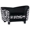 vidaXL Sof&aacute; para c&atilde;es 68x38x38 cm pel&uacute;cia preto