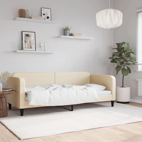 vidaXL Sof&aacute;-cama 80x200 cm tecido cor creme