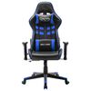 vidaXL Cadeira de gaming couro artificial preto e azul