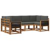 vidaXL Conjunto de Sof&aacute;s para Exterior 6 pcs Natural e Antracite