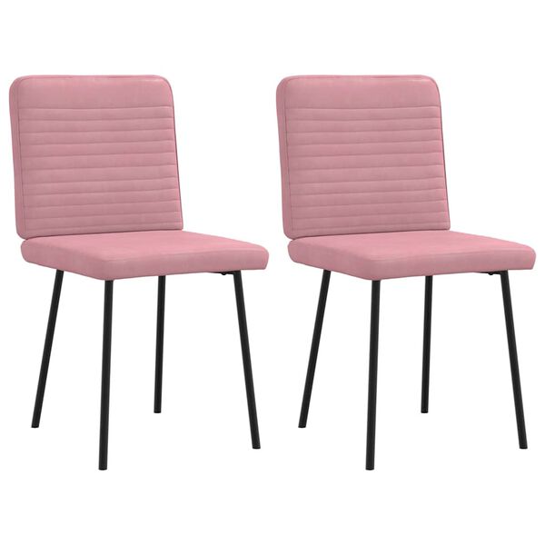 vidaXL Cadeiras de jantar 2 pcs veludo rosa