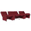 vidaXL Poltrona massagem 4 lug. reclin. c/ suporte copo vermelho-tinto