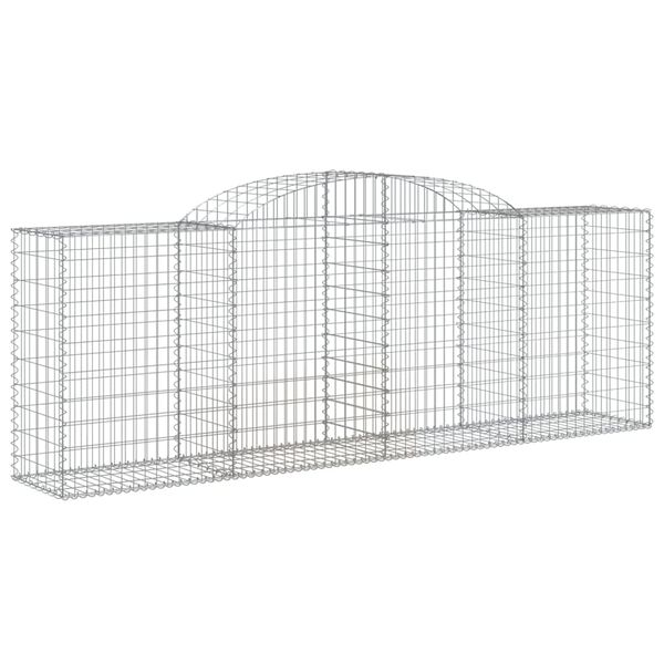 vidaXL Cestos gabi&atilde;o arqueados 9pcs 300x50x100/120cm ferro galvanizado