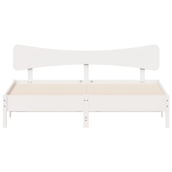 vidaXL Cama sem colch&atilde;o 180x200 cm madeira de pinho maci&ccedil;a branco
