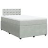 vidaXL Cama boxspring c/ colch&atilde;o 120x200 cm veludo cinzento-claro