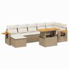 vidaXL 8 pcs conjunto de sof&aacute;s p/ jardim com almofad&otilde;es vime PE bege