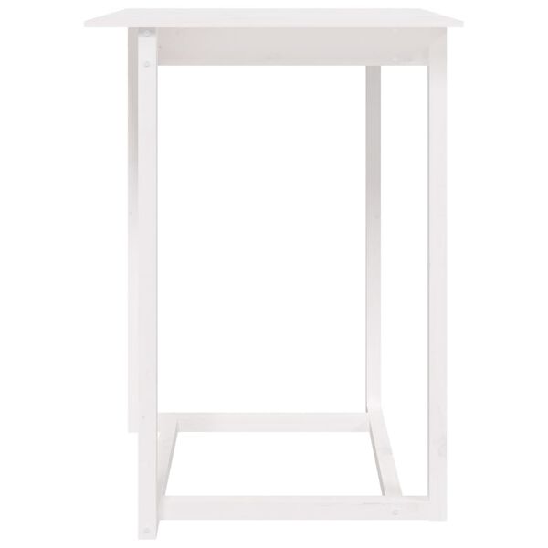 vidaXL Mesa de bar 80x80x110 cm madeira de pinho maci&ccedil;a branco