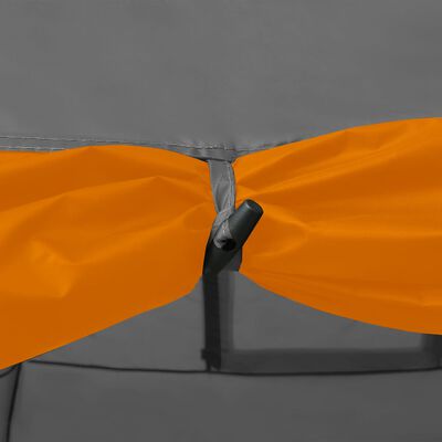 vidaXL Tenda iglu de campismo 650x240x190 cm 8 pessoas cinza e laranja