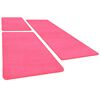 vidaXL Tapetes de quarto shaggy pelo alto 3 pcs rosa