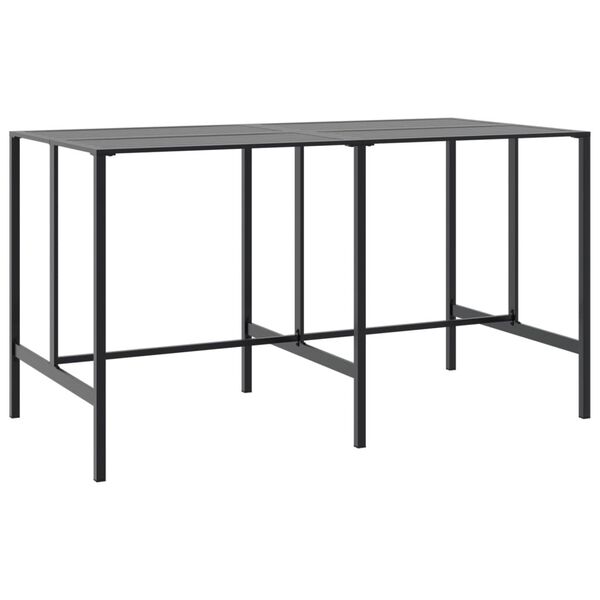 vidaXL Conjunto de bar para jardim 9 pcs aço revestido a pó preto