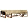 vidaXL Conjunto de Sof&aacute;s para Exterior 6 pcs Natural e Bege