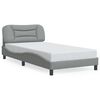 vidaXL Estrutura de cama sem colch&atilde;o Hvar 100x190 cm tecido cinzento-claro