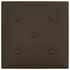 vidaXL Cabeceira de Parede 12 pcs Castanho 30 x 30 cm Couro Sint&eacute;tico