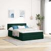vidaXL Estrutura de cama otomana com colch&atilde;o 140x200 cm verde escuro