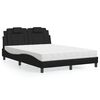 vidaXL Cama Viana com colch&atilde;o 140x200 cm couro artificial preto