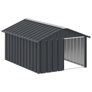 vidaXL Casota para c&atilde;es 116,5x153x81,5 cm a&ccedil;o galvanizado antracite