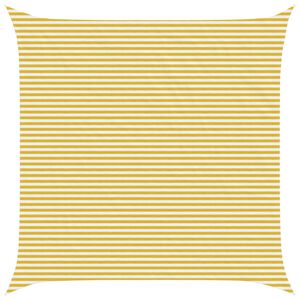 vidaXL Vela de Sombra Amarelo e Branco 6 x 6 m HDPE