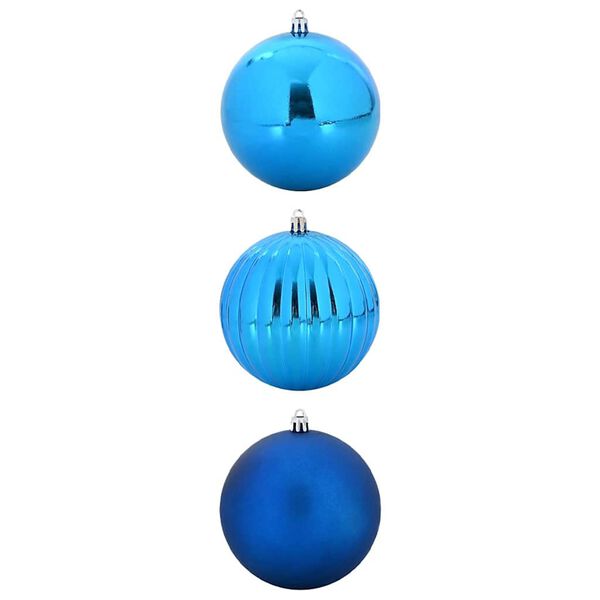 vidaXL Conjunto de Bolas de Natal XXL 3 pcs Azul Pl&aacute;stico