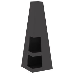 vidaXL Fire Pit Preto 35 x 35 x 100 cm Aço