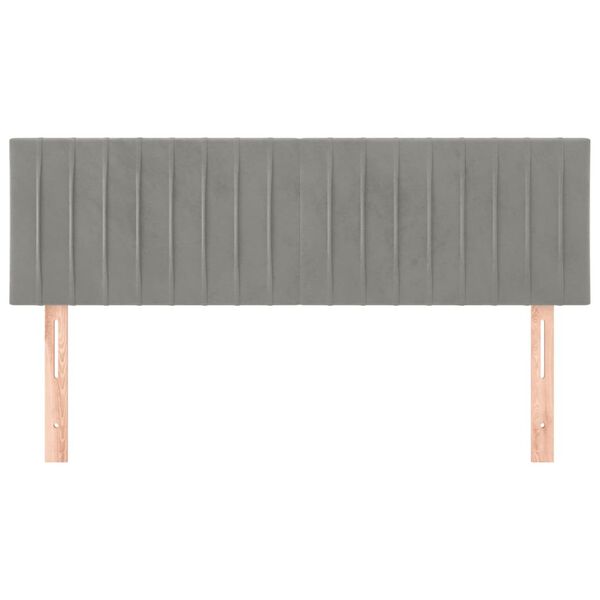 vidaXL Cabeceiras cinzento-claro 144x5x78/88 cm veludo
