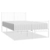 vidaXL Estrutura de cama com cabeceira e p&eacute;s 140x200 cm metal branco