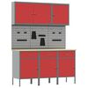 vidaXL Arm&aacute;rio de Trabalho com gaveta com bloqueio 8 unid. Vermelho