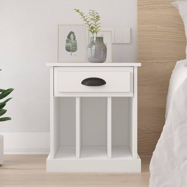 vidaXL Mesa de cabeceira 43x36x50 cm branco