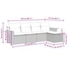 vidaXL 5 pcs conjunto sof&aacute;s de jardim com almofad&otilde;es vime PE preto