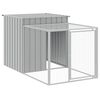 vidaXL Gaiola para galinhas com corredor cinza claro 110x201x110 cm a&ccedil;o galvanizado