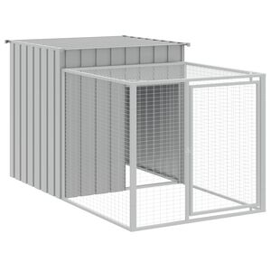 vidaXL Gaiola para galinhas com corredor cinza claro 110x201x110 cm a&ccedil;o galvanizado