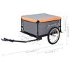 vidaXL Reboque de carga para bicicleta 65 kg cinzento e laranja