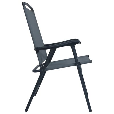 vidaXL Cadeiras de jardim dobráveis 2 pcs textilene cinzento