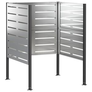 vidaXL Tela para Lixeira 85 x 85 x 113 cm A&ccedil;o Galvanizado Prateado
