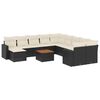 vidaXL 12 pcs conjunto de sof&aacute;s de jardim c/ almofad&otilde;es vime PE preto