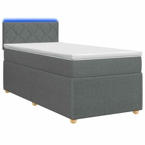 vidaXL Cama box spring com colch&atilde;o Cinzento-Escuro 80 x 200 cm Tecido