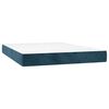 vidaXL Cama box spring c/ colch&atilde;o/LED 140x190 cm veludo azul-escuro