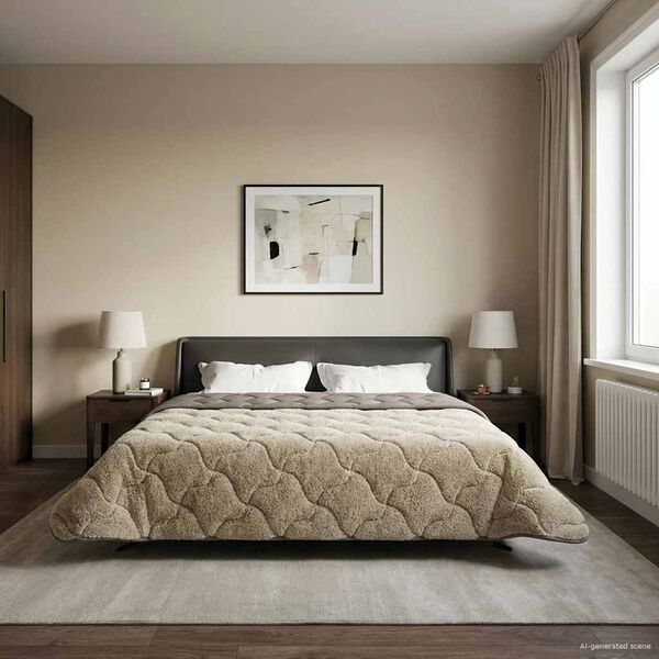 vidaXL Duvet de Ano Inteiro Colchonete Cinzento-claro 200 x 240 cm