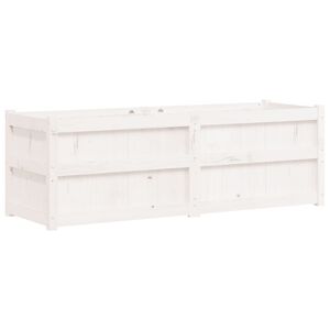 vidaXL Vaso/floreira de jardim 150x50x50cm madeira pinho maci&ccedil;a branco