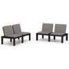 vidaXL Bancos de jardim com almofad&otilde;es 2 pcs pl&aacute;stico cinzento