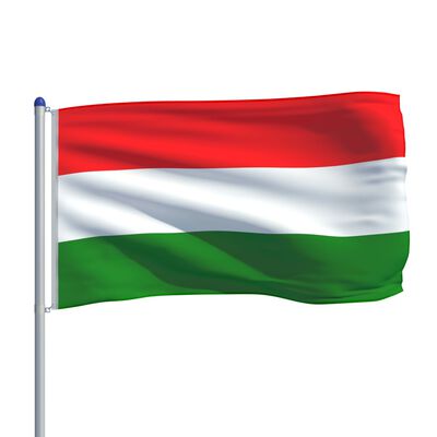 vidaXL Bandeira da Hungria com mastro de alumínio 6 m