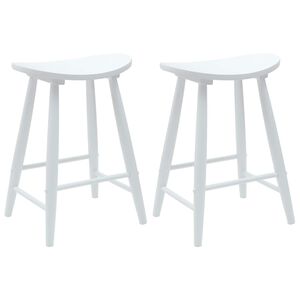 vidaXL Cadeiras de Jantar 2 unid. Madeira de Borracha S&oacute;lida Branco