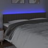 vidaXL Cabeceira cama luzes LED tecido 200x5x78/88cm cinza-acastanhado
