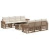 vidaXL Conjunto de Sof&aacute; de Jardim 8 unid. Bege e Branco Creme vime PE