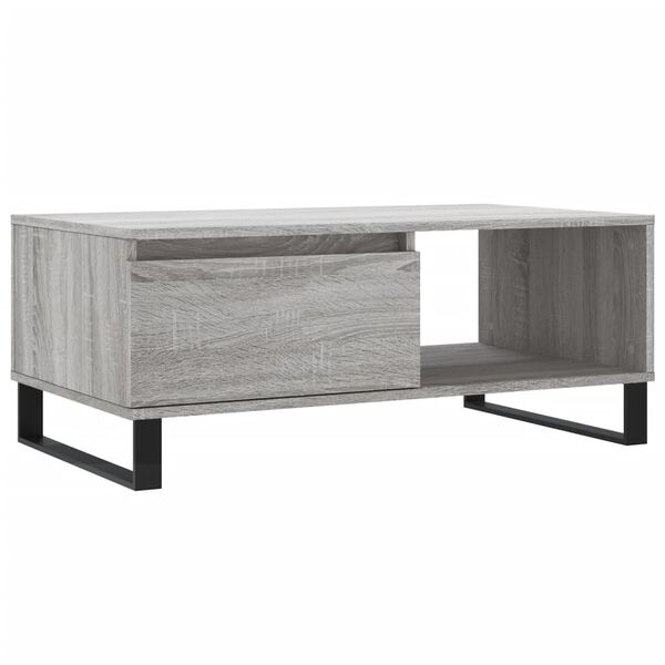 vidaXL Mesa de centro 90x50x36,5 cm derivados madeira cinzento sonoma