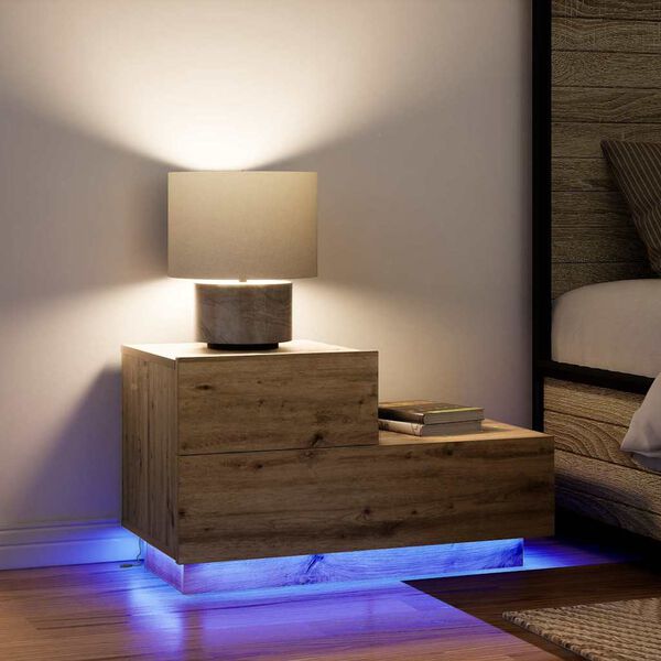 vidaXL Arm&aacute;rio de Cabeceira Carvalho Artesanal 70 x 36 x 40,5 cm