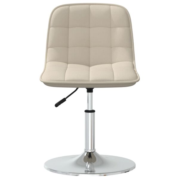 vidaXL Cadeira de jantar girat&oacute;ria tecido cor creme